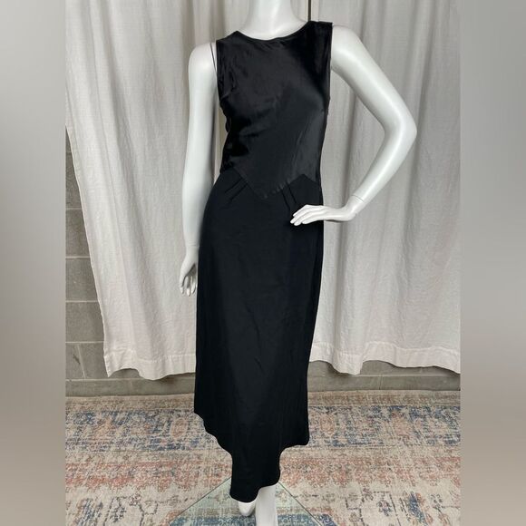 VINTAGE DKNY- Wool and Acetate Vintage 90s Y2K Timeless Midi Dress Modern 6 - Picture 1 of 11
